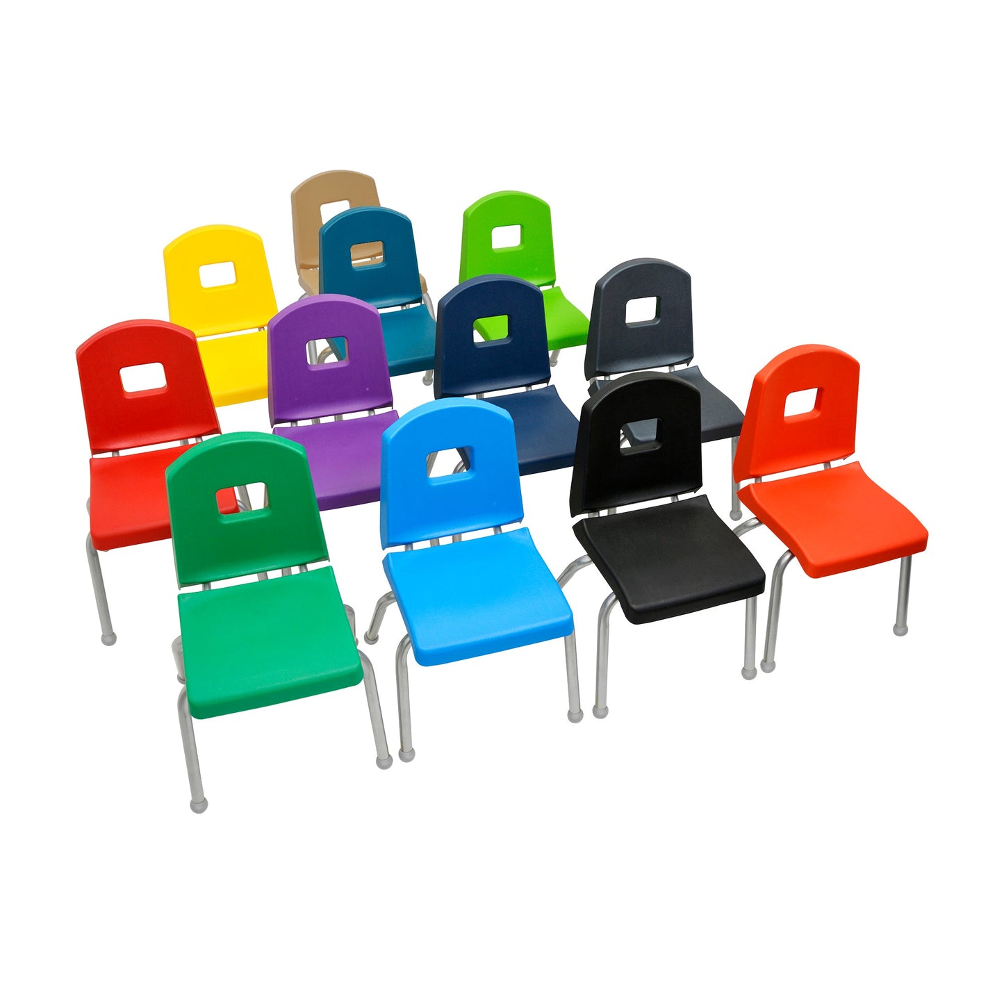 PreSchool Stack Chair-Creative Colors by Mahar for Day Care - 12" Seat Height - MHR-12CHR - SchoolOutlet