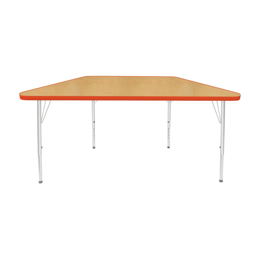Mahar Creative Colors Small Trapezoid Creative Colors Activity Table with Heavy Duty Laminate Top (24"W x 48"L x 22-30"H) - SchoolOutlet