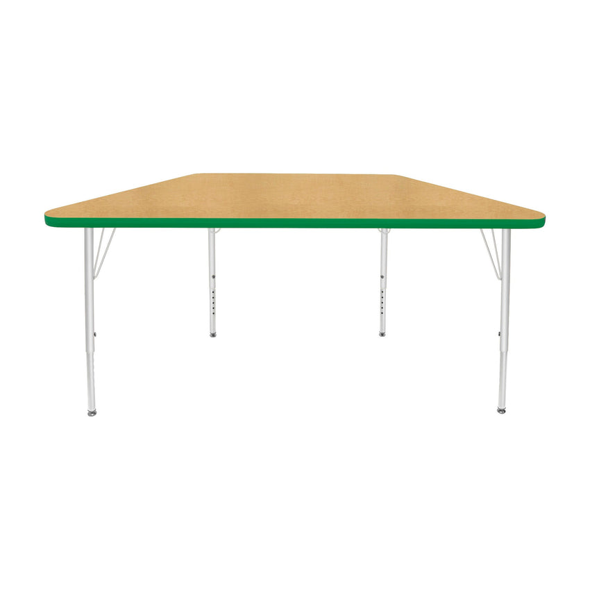 Mahar Creative Colors Small Trapezoid Creative Colors Activity Table with Heavy Duty Laminate Top (24"W x 48"L x 22-30"H) - SchoolOutlet