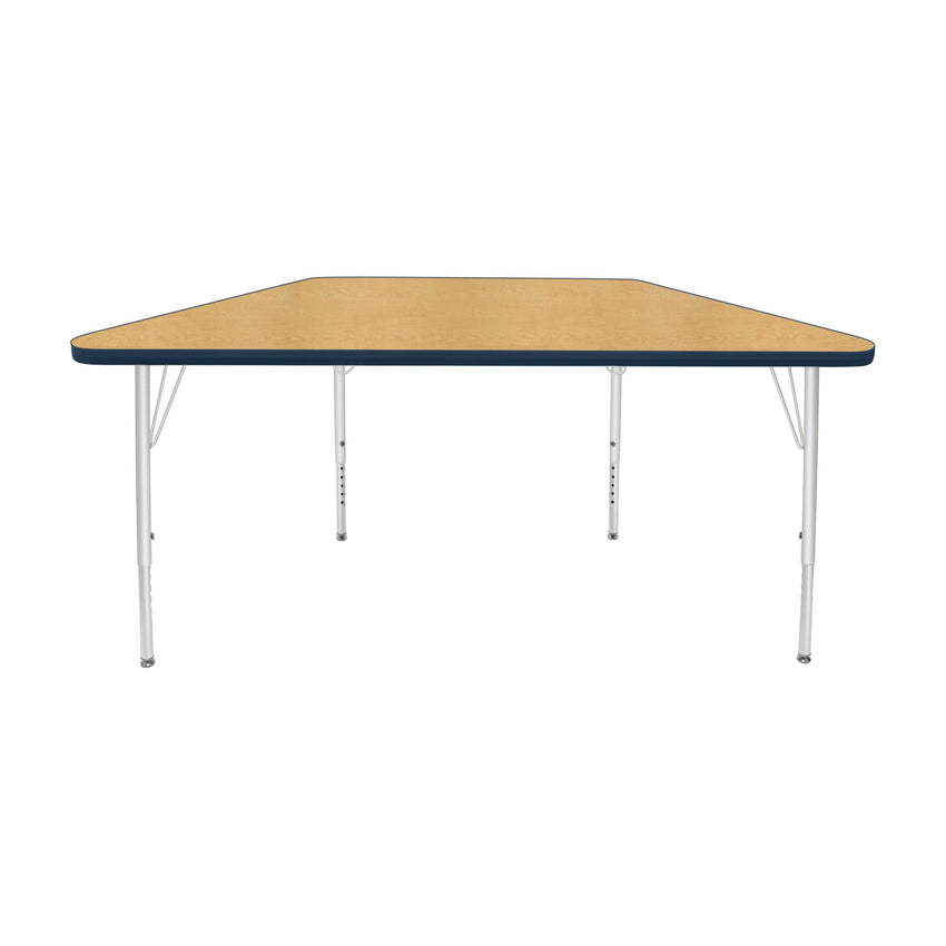 Mahar Creative Colors Small Trapezoid Creative Colors Activity Table with Heavy Duty Laminate Top (24"W x 48"L x 22-30"H) - SchoolOutlet