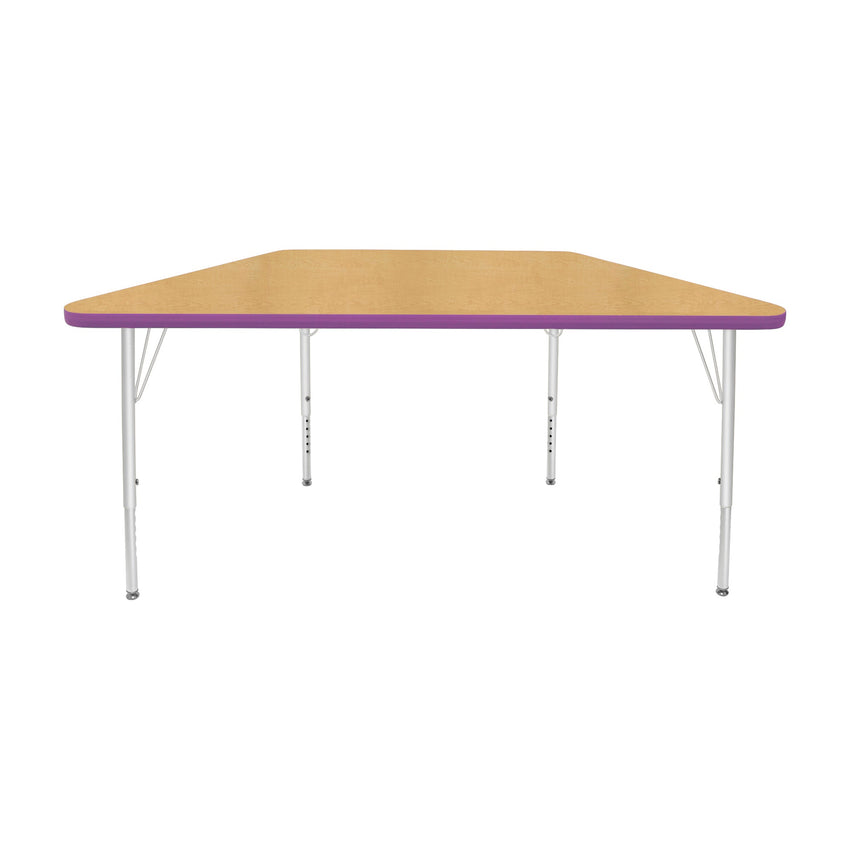Mahar Creative Colors Small Trapezoid Creative Colors Activity Table with Heavy Duty Laminate Top (24"W x 48"L x 22-30"H) - SchoolOutlet