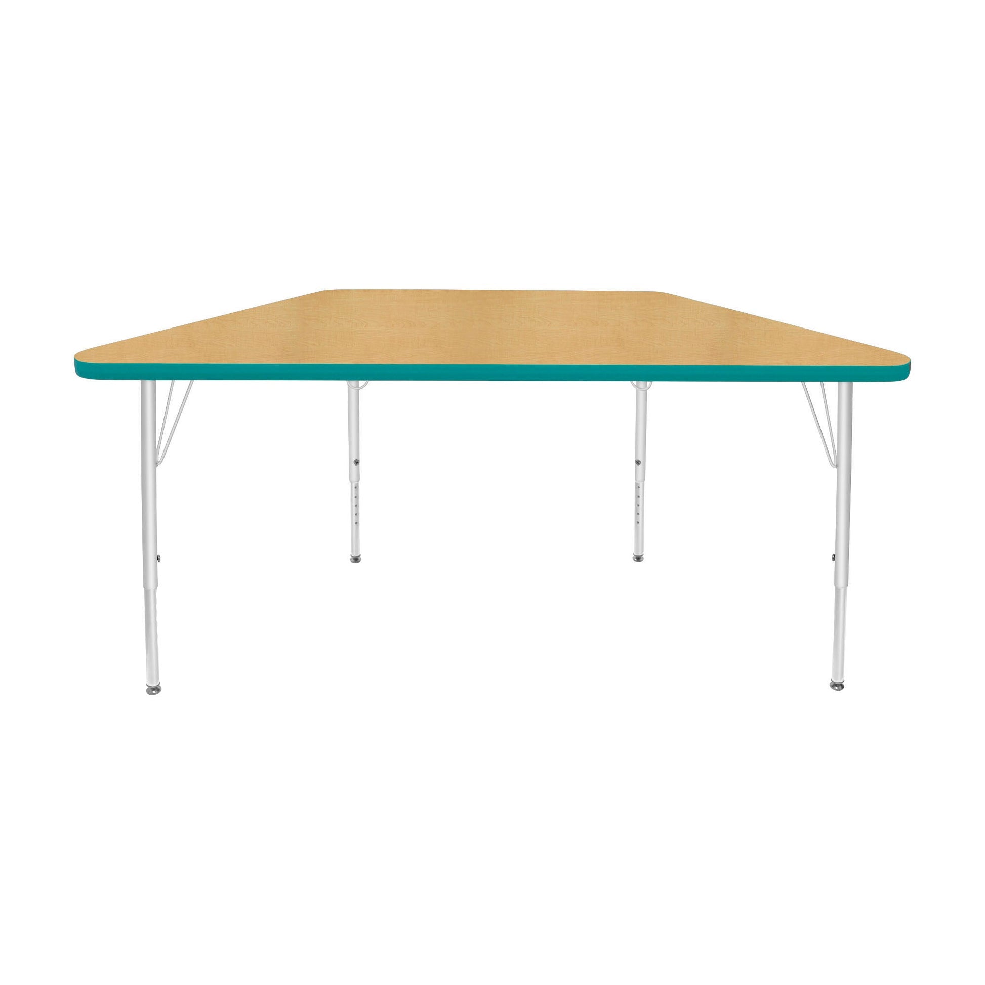 Mahar Creative Colors Small Trapezoid Creative Colors Activity Table with Heavy Duty Laminate Top (24"W x 48"L x 22-30"H) - SchoolOutlet