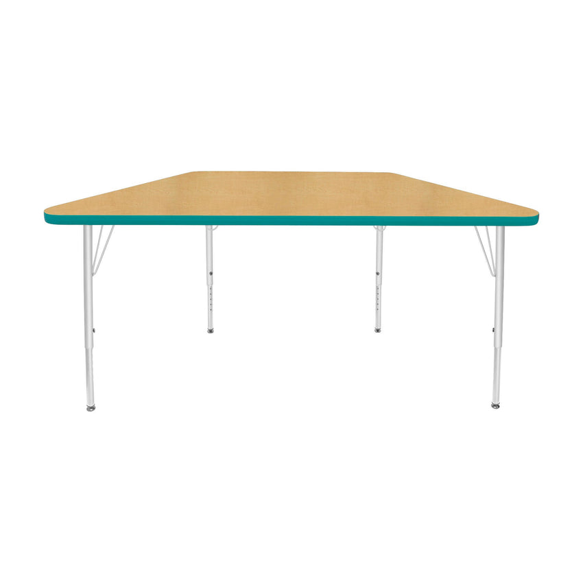 Mahar Creative Colors Small Trapezoid Creative Colors Activity Table with Heavy Duty Laminate Top (24"W x 48"L x 22-30"H) - SchoolOutlet