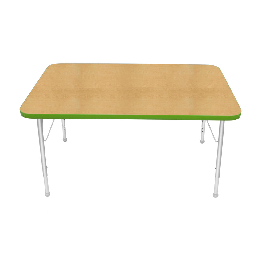 Mahar Creative Colors Small Rectangle Creative Colors Activity Table with Heavy Duty Laminate Top (30"W x 48"L x 22-30"H) - SchoolOutlet