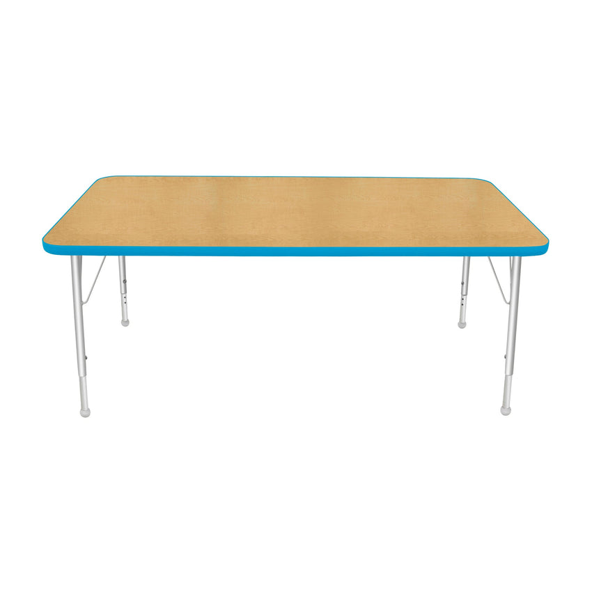 Mahar Creative Colors Large Rectangle Creative Colors Activity Table with Heavy Duty Laminate Top (30"W x 60"L x 22-30"H) - SchoolOutlet