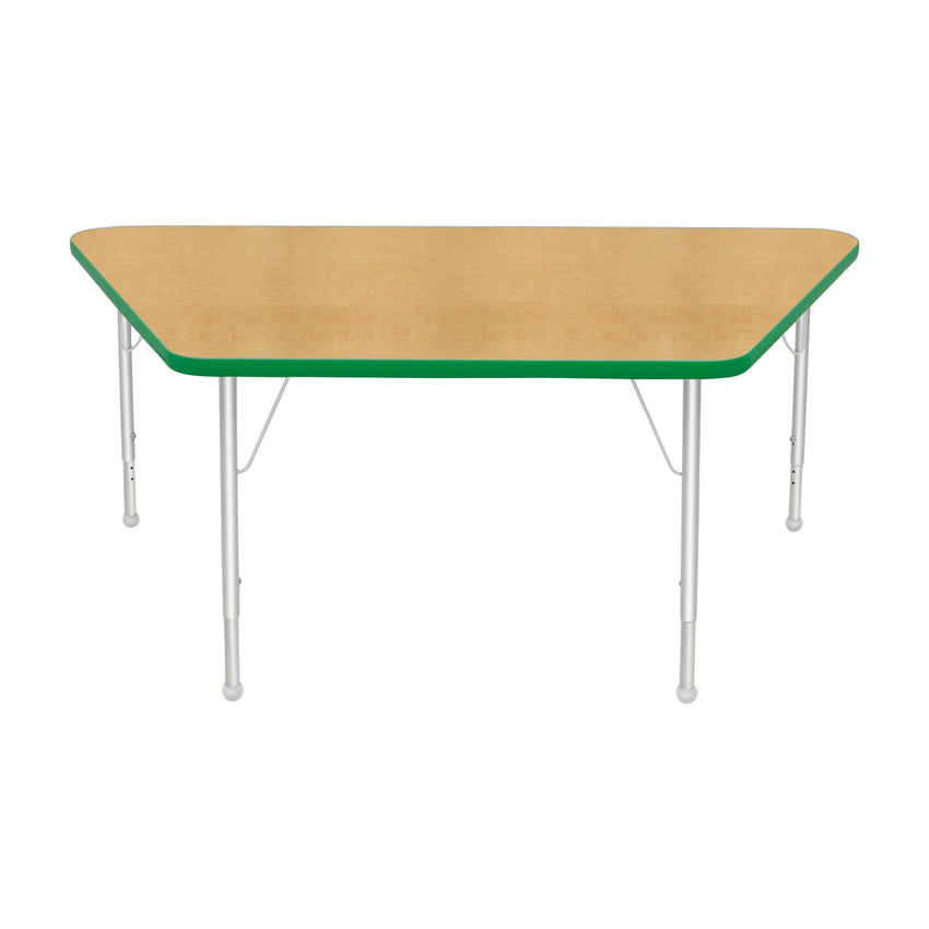 Mahar Creative Colors Large Trapezoid Creative Colors Activity Table with Heavy Duty Laminate Top (30"W x 60"L x 22-30"H) - SchoolOutlet