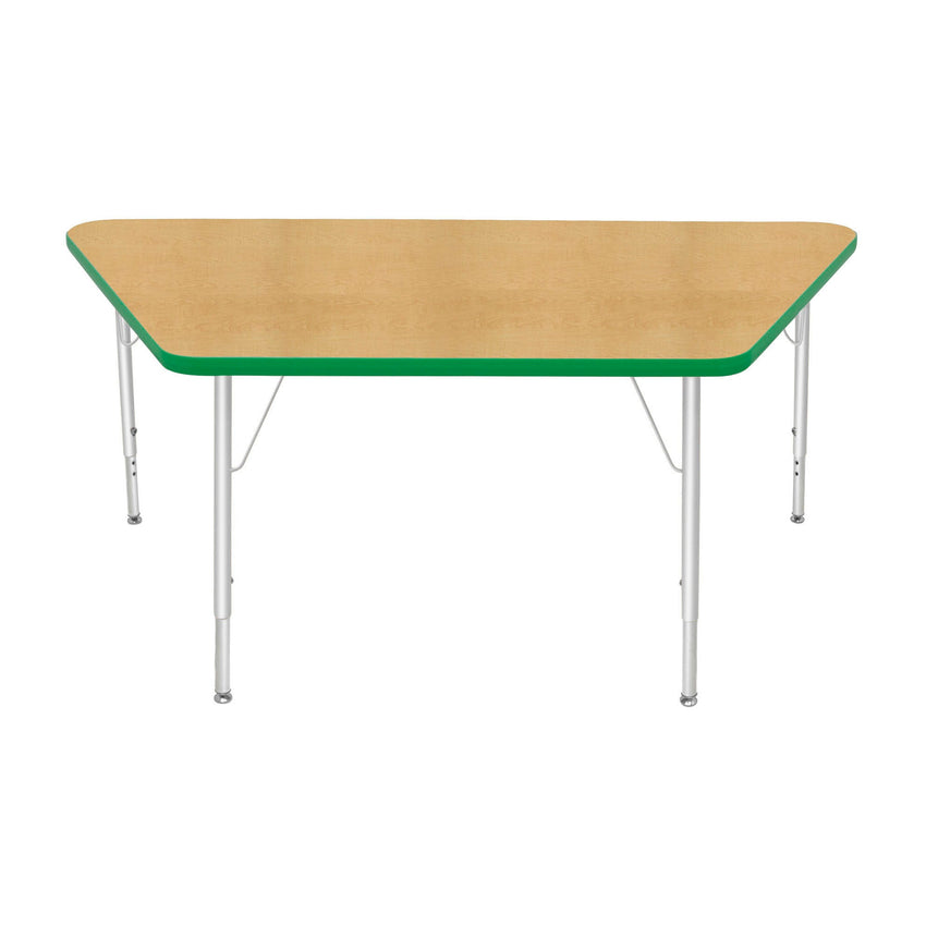 Mahar Creative Colors Large Trapezoid Creative Colors Activity Table with Heavy Duty Laminate Top (30"W x 60"L x 22-30"H) - SchoolOutlet