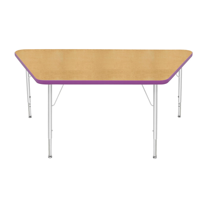 Mahar Creative Colors Large Trapezoid Creative Colors Activity Table with Heavy Duty Laminate Top (30"W x 60"L x 22-30"H) - SchoolOutlet