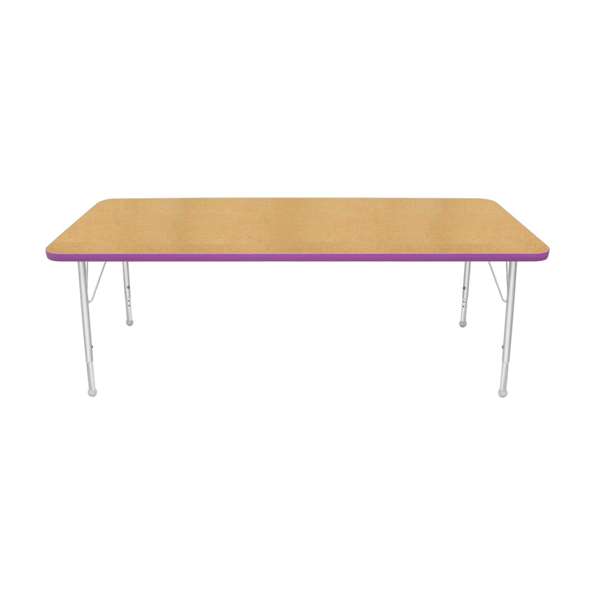 Mahar Creative Colors Small Rectangle Creative Colors Activity Table with Heavy Duty Laminate Top (30"W x 72"L x 22-30"H) - SchoolOutlet