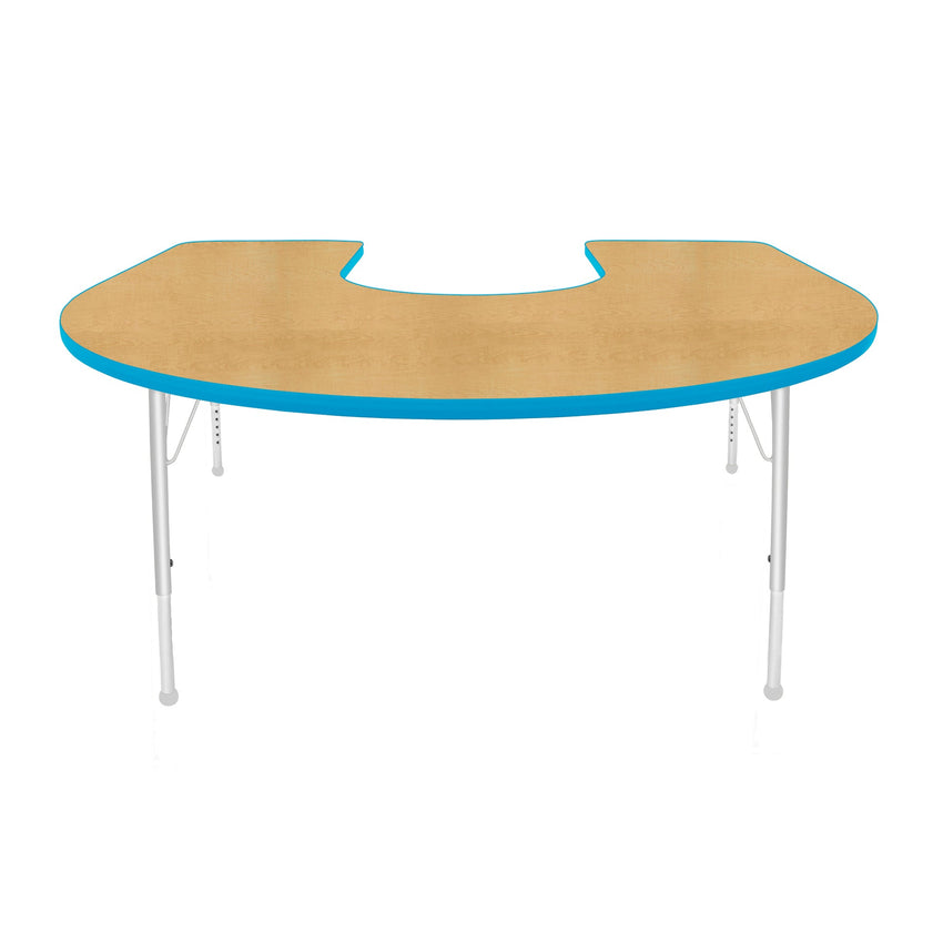 Mahar Creative Colors Horseshoe Creative Colors Activity Table with Heavy Duty Laminate Top (60"W x 66"L x 22-30"H) - SchoolOutlet