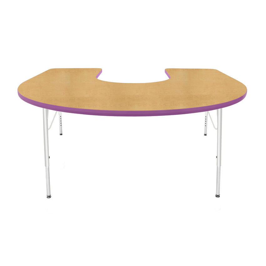 Mahar Creative Colors Horseshoe Creative Colors Activity Table with Heavy Duty Laminate Top (60"W x 66"L x 22-30"H) - SchoolOutlet