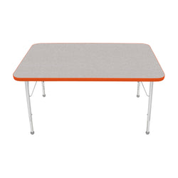 Mahar Creative Colors Small Rectangle Creative Colors Activity Table with Heavy Duty Laminate Top (30"W x 48"L x 22-30"H)