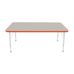 Mahar Creative Colors Large Rectangle Creative Colors Activity Table with Heavy Duty Laminate Top (30"W x 60"L x 22-30"H)