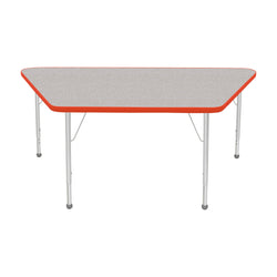 Mahar Creative Colors Large Trapezoid Creative Colors Activity Table with Heavy Duty Laminate Top (30"W x 60"L x 22-30"H)