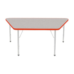 Mahar Creative Colors Large Trapezoid Creative Colors Activity Table with Heavy Duty Laminate Top (30"W x 60"L x 22-30"H)