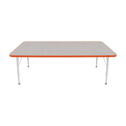 Mahar Creative Colors Large Rectangle Creative Colors Activity Table with Heavy Duty Laminate Top (36"W x 72"L x 22-30"H)