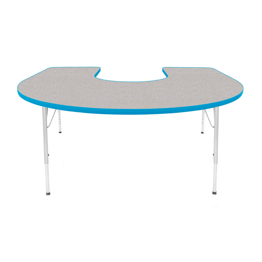 Mahar Creative Colors Horseshoe Creative Colors Activity Table with Heavy Duty Laminate Top (60"W x 66"L x 22-30"H) - SchoolOutlet