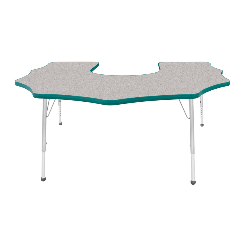 Mahar Creative Colors Scalloped Horseshoe Creative Colors Activity Table with Heavy Duty Laminate Top (60"W x 66"L x 22-30"H) - SchoolOutlet