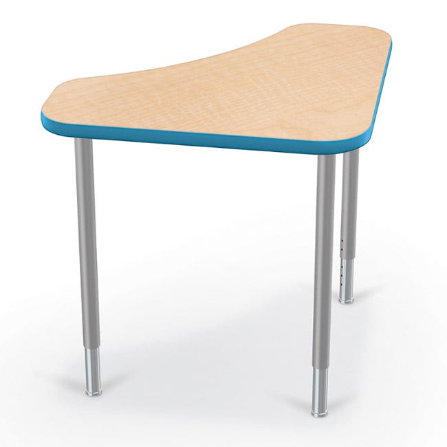 Mooreco Hierarchy Boomerang Snap Standard Desk - Adjustable 22 - 32" H - Black Leg - SchoolOutlet