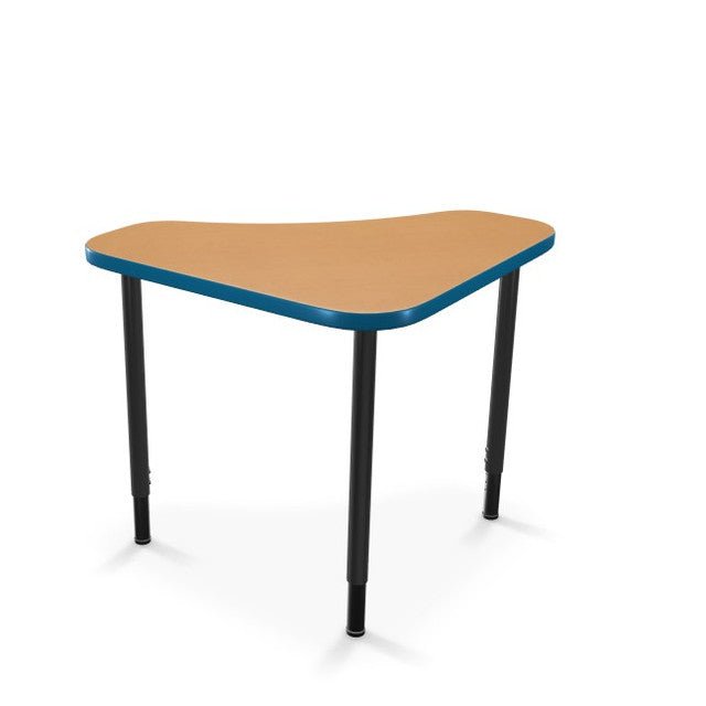 Mooreco Hierarchy Boomerang Snap Standard Desk - Adjustable 22 - 32" H - Black Leg - SchoolOutlet