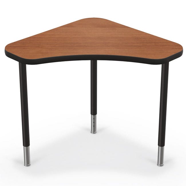 Mooreco Hierarchy Boomerang Snap Standard Desk - Adjustable 22 - 32" H - Black Leg - SchoolOutlet
