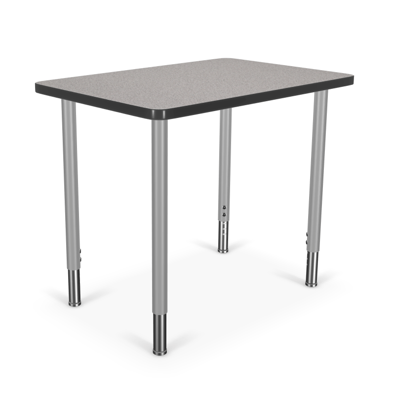 Mooreco Hierarchy Rectangle Snap Desk with Platinum Legs and Adjustable Height (MOR-10431X-XXXX) - SchoolOutlet