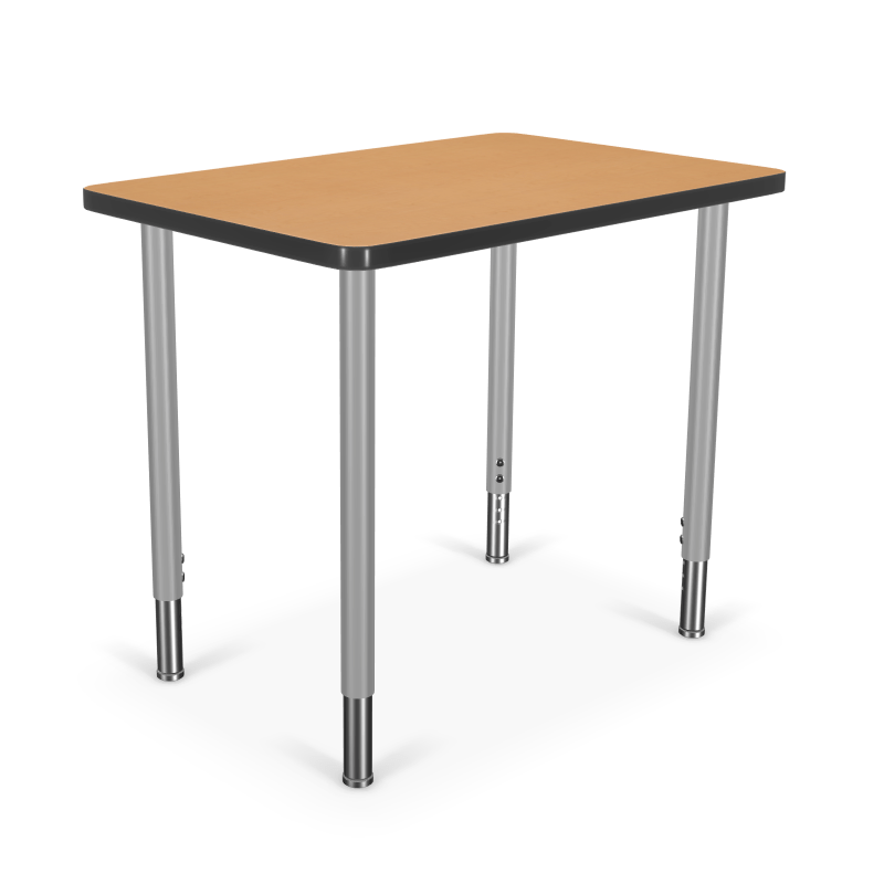 Mooreco Hierarchy Rectangle Snap Desk with Platinum Legs and Adjustable Height (MOR-10431X-XXXX) - SchoolOutlet