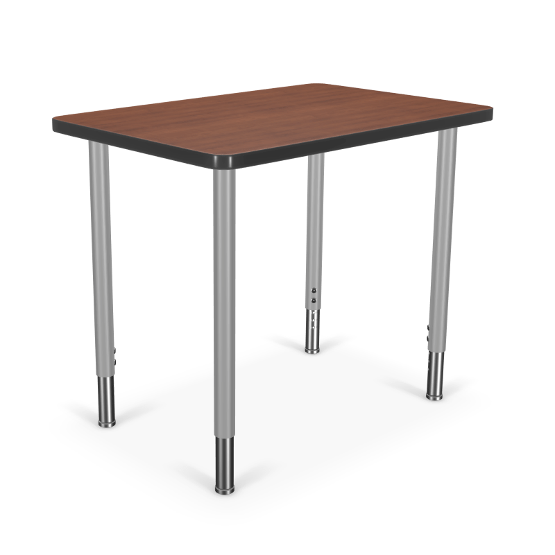 Mooreco Hierarchy Rectangle Snap Desk with Platinum Legs and Adjustable Height (MOR-10431X-XXXX) - SchoolOutlet