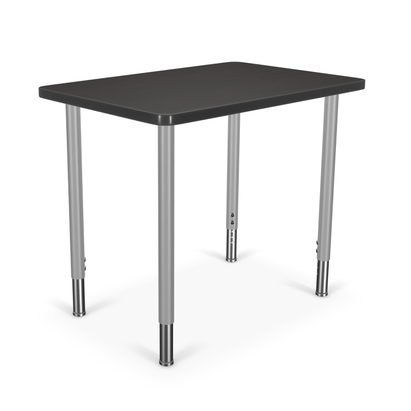 Mooreco Hierarchy Rectangle Snap Desk with Platinum Legs and Adjustable Height (MOR-10431X-XXXX) - SchoolOutlet