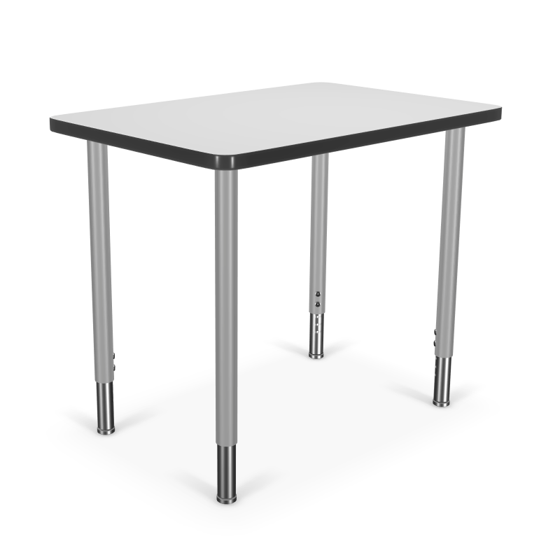 Mooreco Hierarchy Rectangle Snap Desk with Platinum Legs and Adjustable Height (MOR-10431X-XXXX) - SchoolOutlet