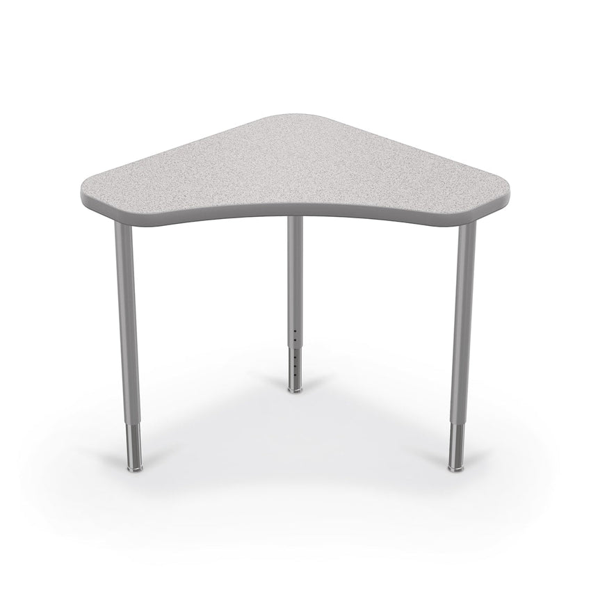 Mooreco Hierarchy Boomerang Snap Standard Desk - Adjustable 22 - 32" H - Platinum Leg - SchoolOutlet