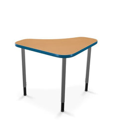 Mooreco Hierarchy Boomerang Snap Standard Desk - Adjustable 22 - 32" H - Platinum Leg