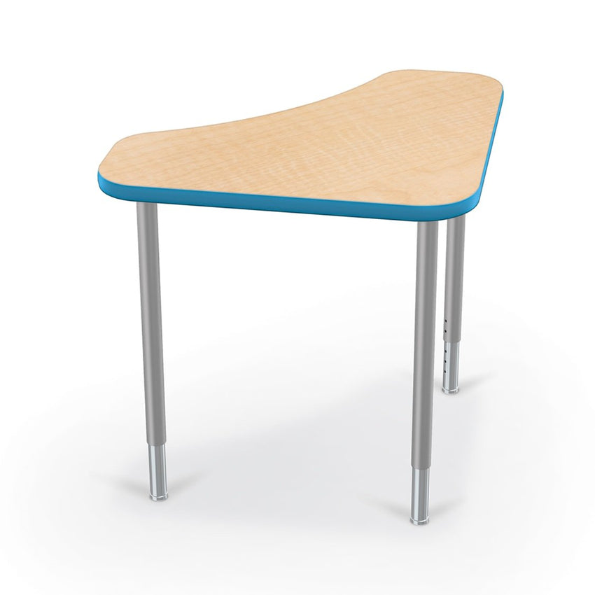 Mooreco Hierarchy Boomerang Snap Standard Desk - Adjustable 22 - 32" H - Platinum Leg - SchoolOutlet