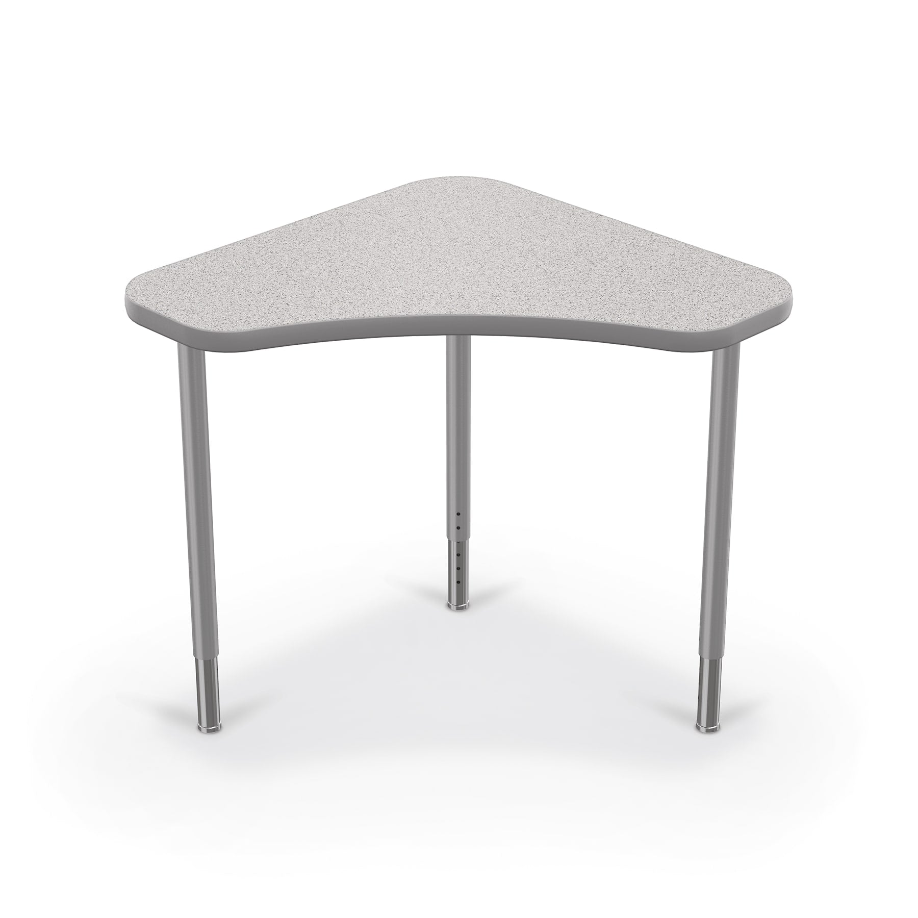 Mooreco Hierarchy Boomerang Snap Standard Desk - Adjustable 22 - 32" H - Platinum Leg - SchoolOutlet