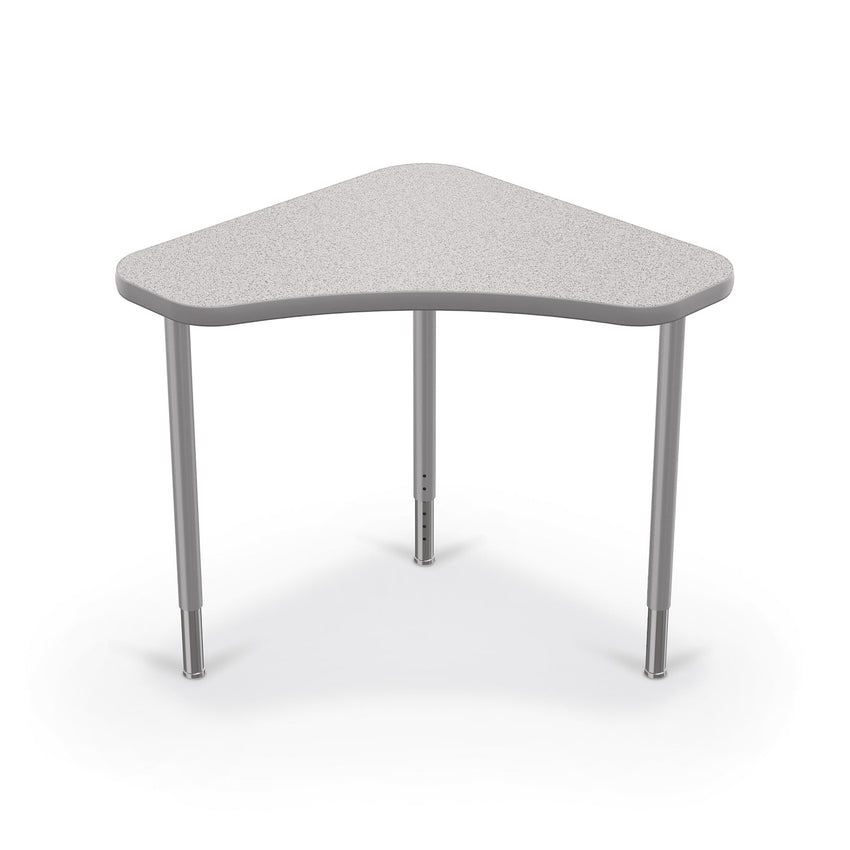 Mooreco Hierarchy Boomerang Snap Standard Desk - Adjustable 22 - 32" H - Platinum Leg - SchoolOutlet