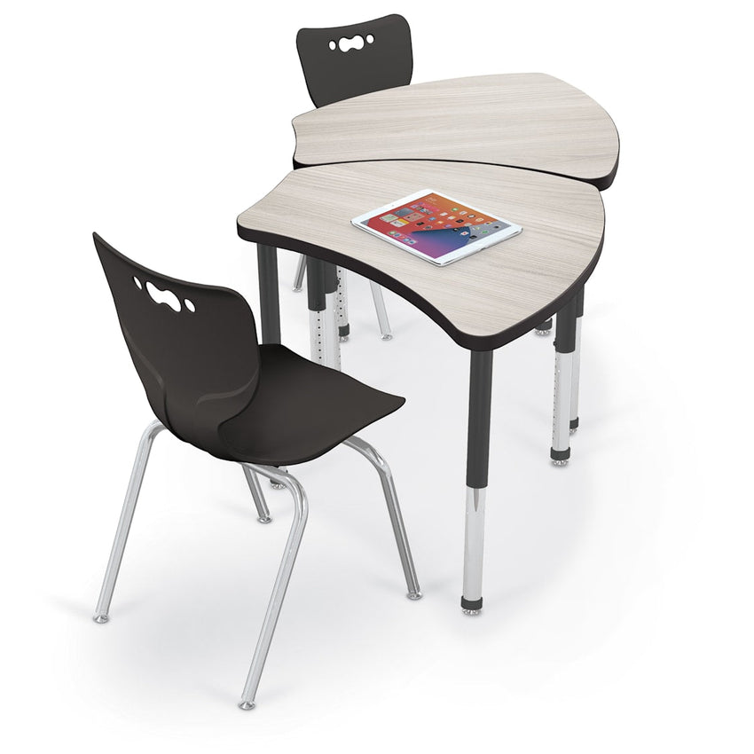 Mooreco Small Hierarchy Shape Standard Desk Adjustable Height 22" - 32" - Platinum Leg - 11436X - SchoolOutlet
