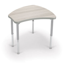 Mooreco Small Hierarchy Shape Standard Desk Adjustable Height 22" - 32" - Platinum Leg - 11436X