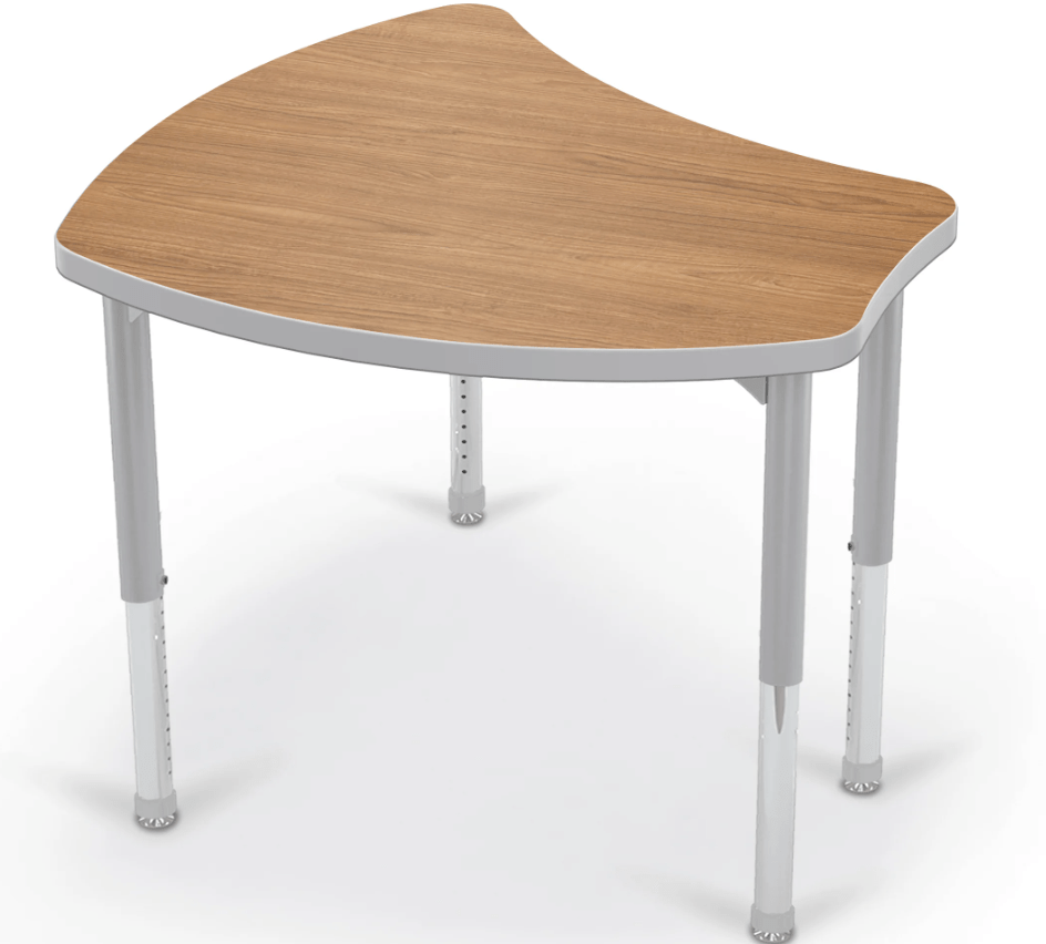 Mooreco Standard Hierarchy Shape Stand Up Desk Adjustable Height 27" - 42" - Standing Platinum Leg - 11836X - SchoolOutlet