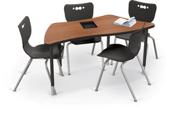 Mooreco Creator Configurable Tables - Trapezoid - Black Edgeband - Black Legs (Mooreco 1633J1)