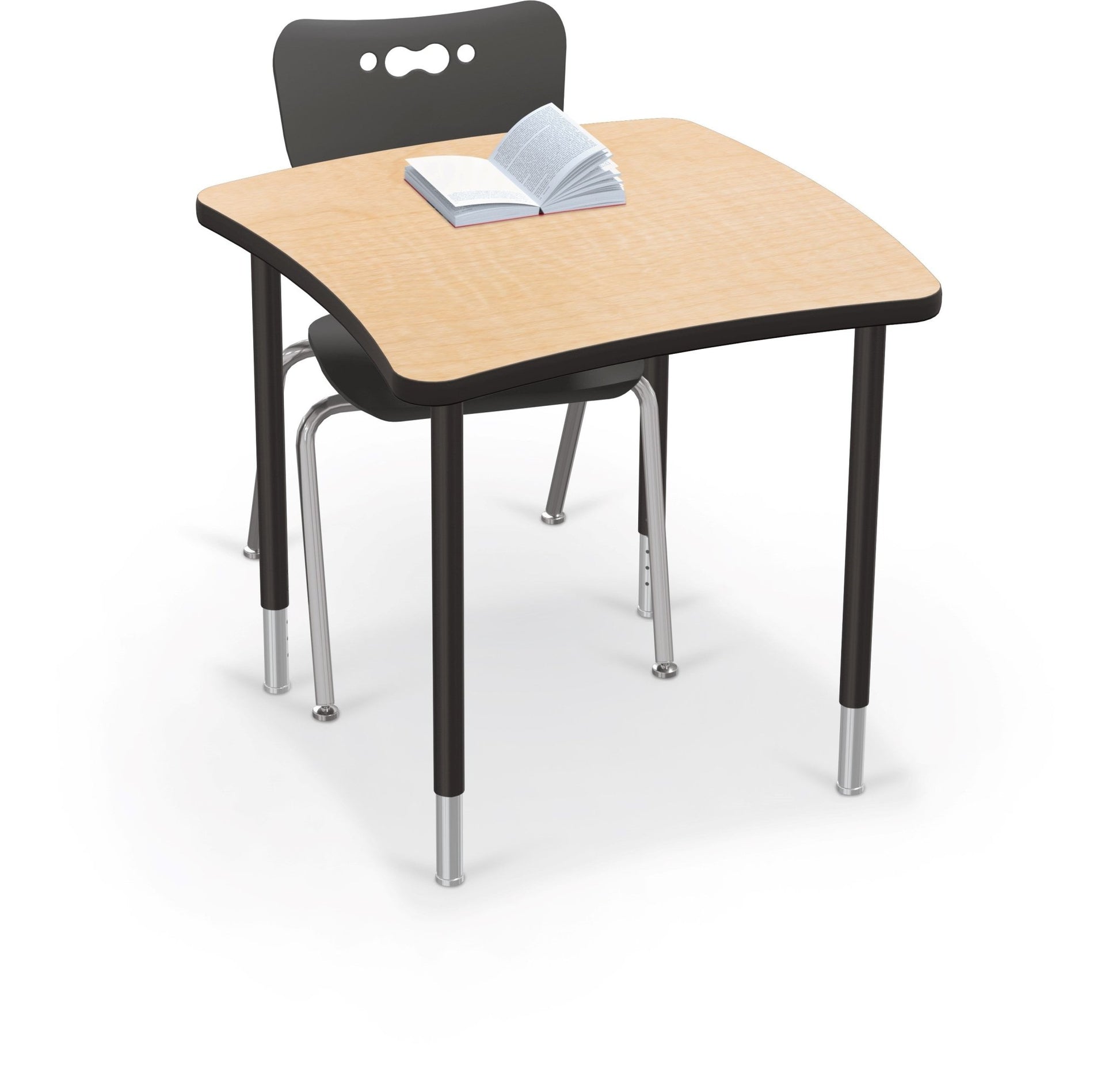 Mooreco Creator Configurable Tables - Square - Black Edgeband - Black Legs (Mooreco 1633M1) - SchoolOutlet