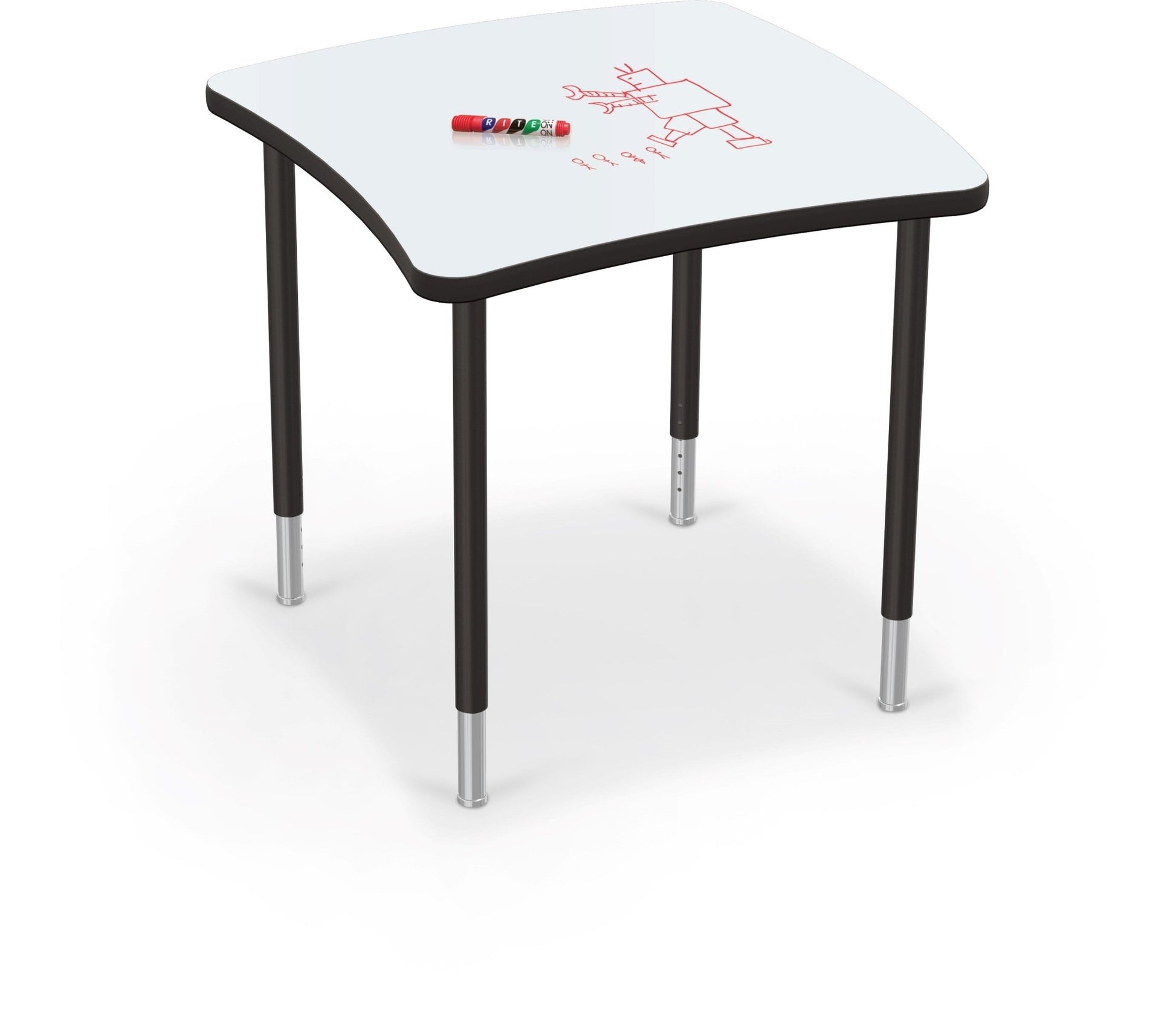 Mooreco Creator Configurable Tables - Square - Black Edgeband - Black Legs (Mooreco 1633M1) - SchoolOutlet