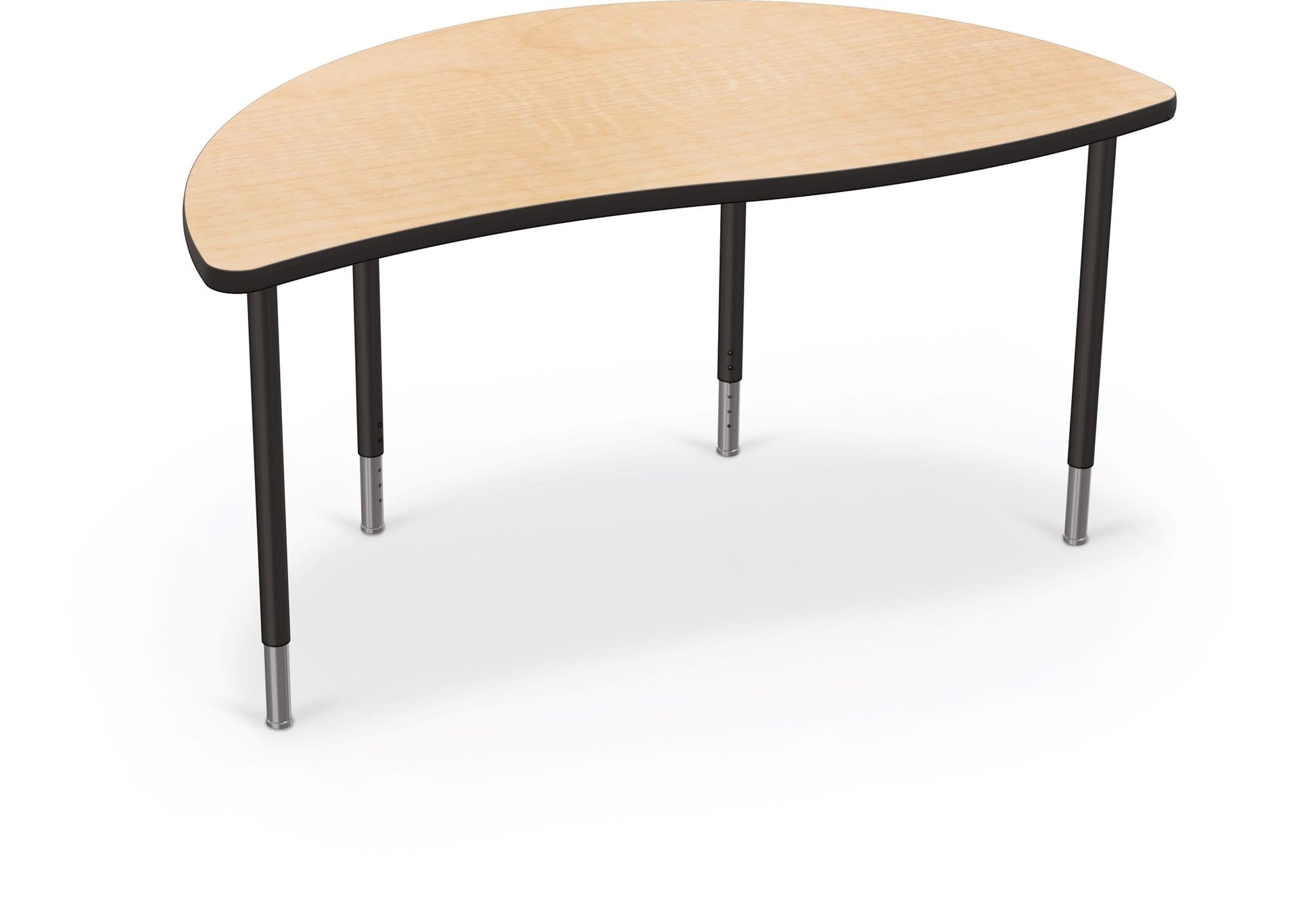 Mooreco Creator Configurable Tables - Half Round - Black Edgeband - Black Legs (Mooreco 1633N1) - SchoolOutlet