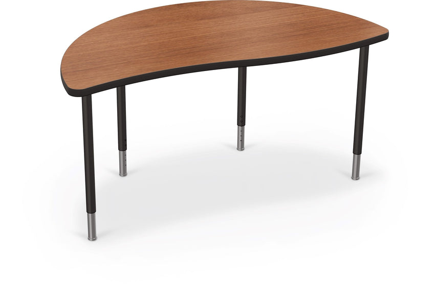 Mooreco Creator Configurable Tables - Half Round - Black Edgeband - Black Legs (Mooreco 1633N1) - SchoolOutlet