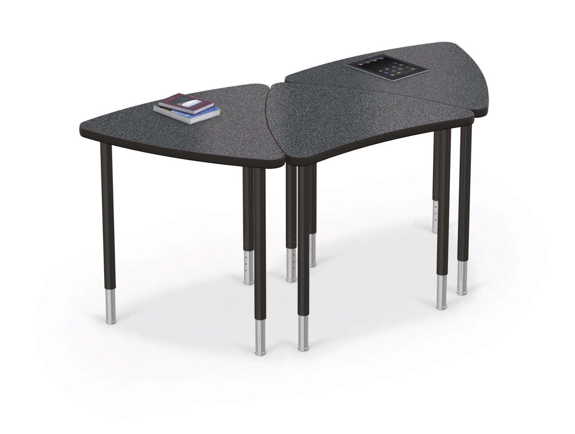 Mooreco Creator Configurable Tables - Chevron - Black Edgeband - Black Legs (Mooreco 1633P1) - SchoolOutlet