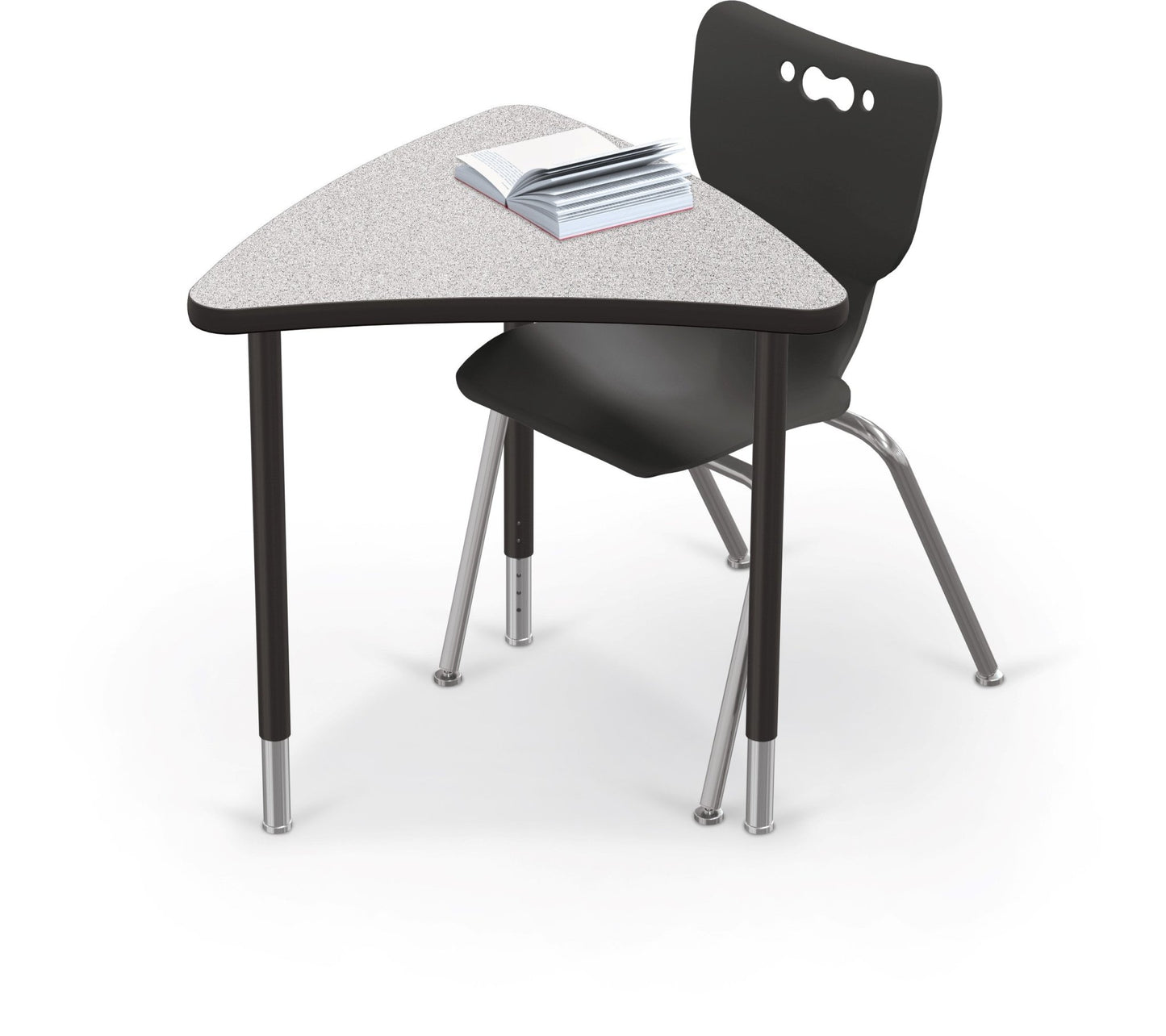 Mooreco Creator Configurable Tables - Chevron - Black Edgeband - Black Legs (Mooreco 1633P1) - SchoolOutlet