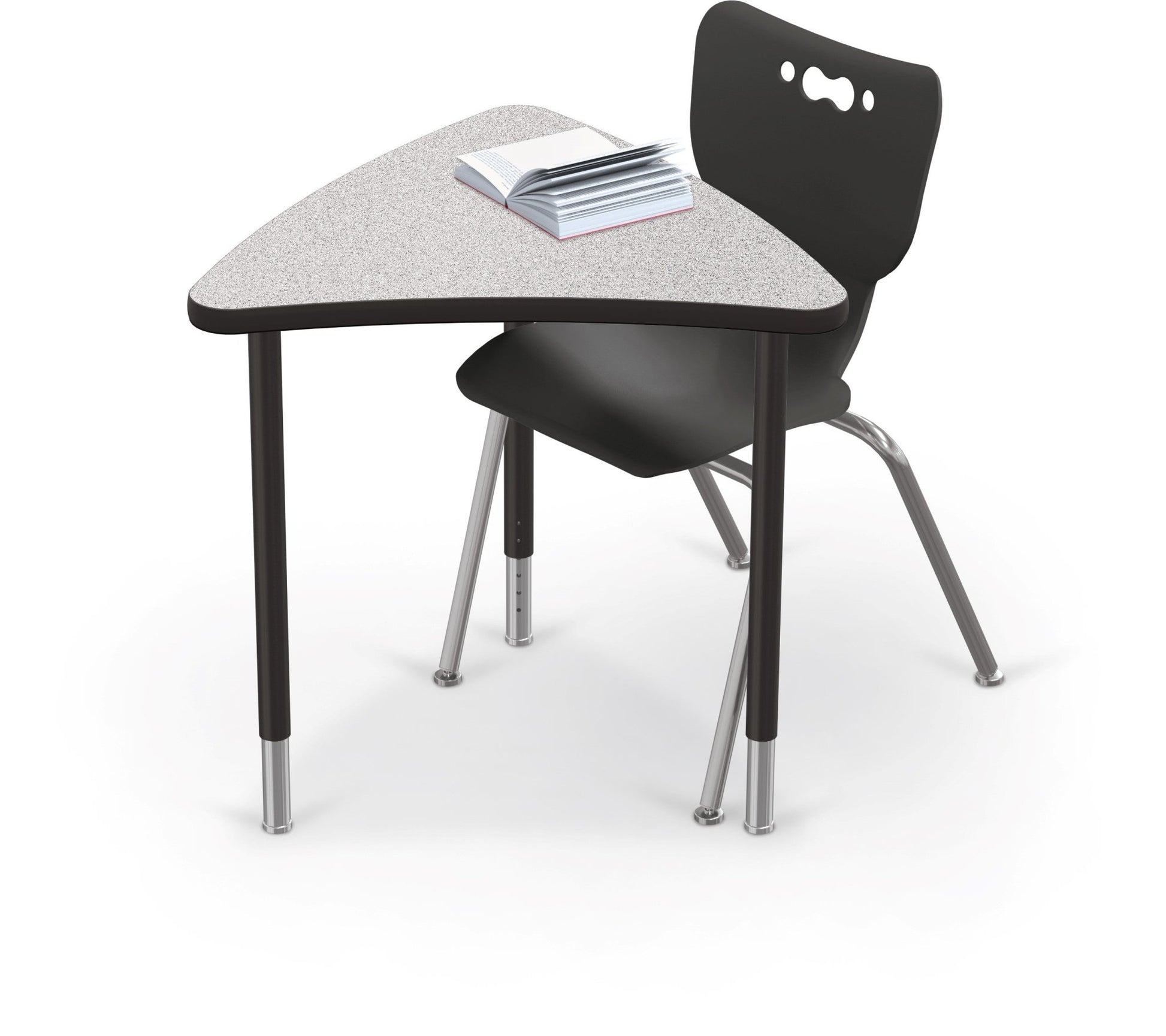Mooreco Creator Configurable Tables - Chevron - Black Edgeband - Black Legs (Mooreco 1633P1) - SchoolOutlet