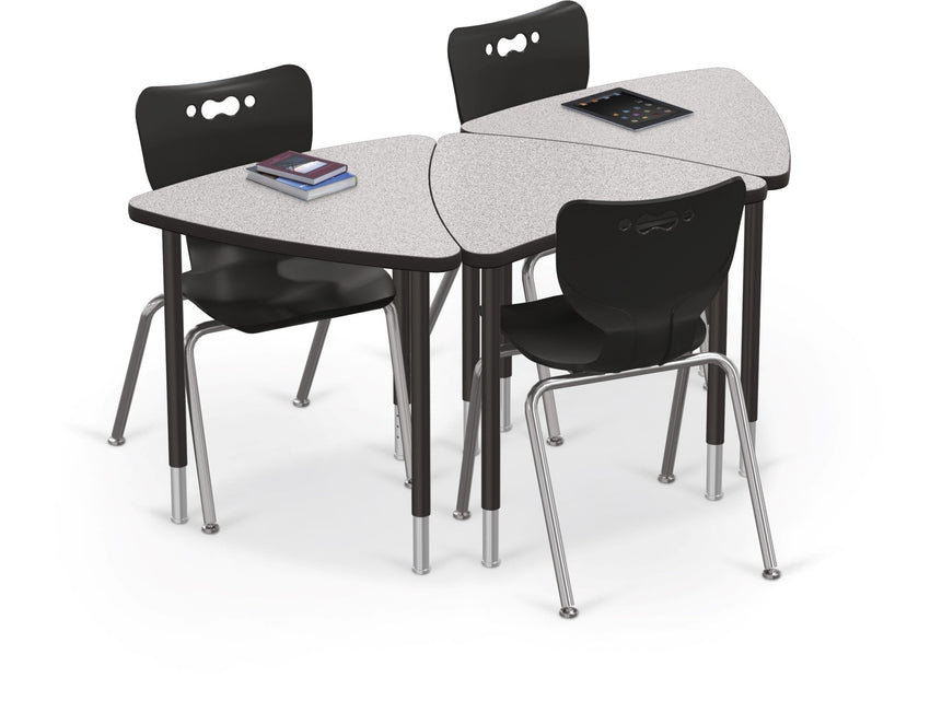 Mooreco Creator Configurable Tables - Chevron - Black Edgeband - Black Legs (Mooreco 1633P1) - SchoolOutlet