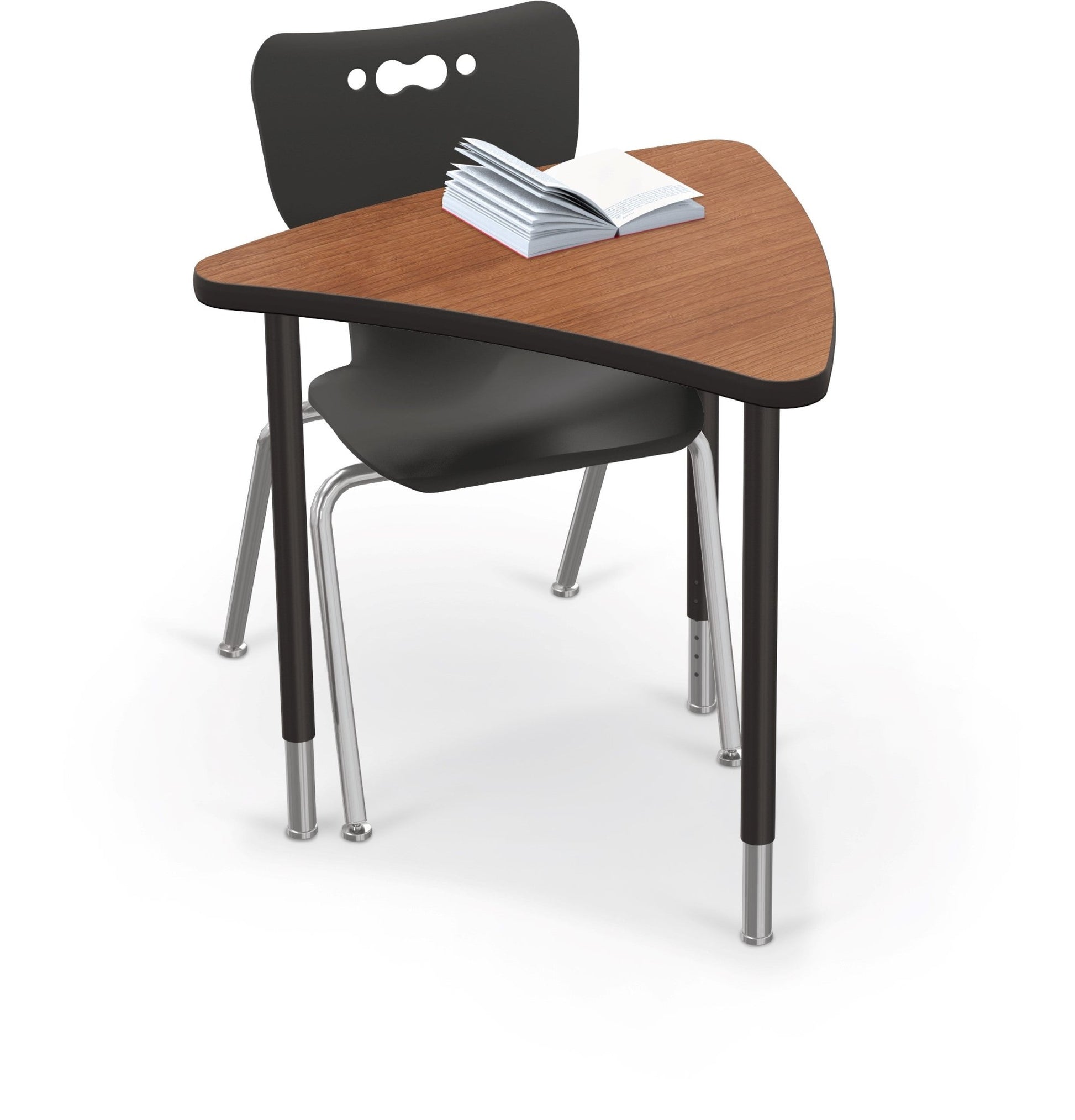 Mooreco Creator Configurable Tables - Chevron - Black Edgeband - Black Legs (Mooreco 1633P1) - SchoolOutlet