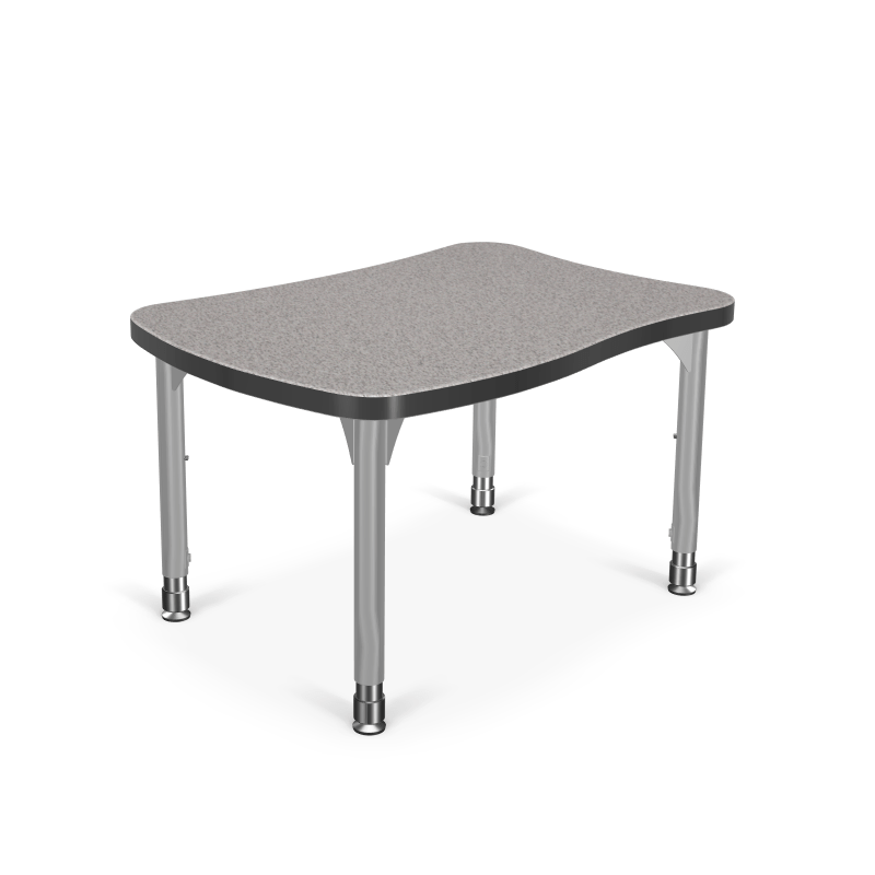 Mooreco Hierarchy Beluga Desk (Small) Laminate Top and Adjustable Height Platinum Legs (MOR-1743BX-XXXX) - SchoolOutlet