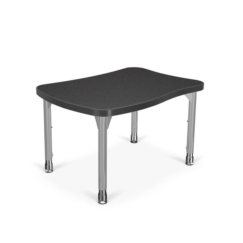 Mooreco Hierarchy Beluga Desk (Small) Laminate Top and Adjustable Height Platinum Legs (MOR-1743BX-XXXX) - SchoolOutlet